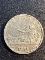 1 Pesetas 1870 Spanien - Silber 835 /1000