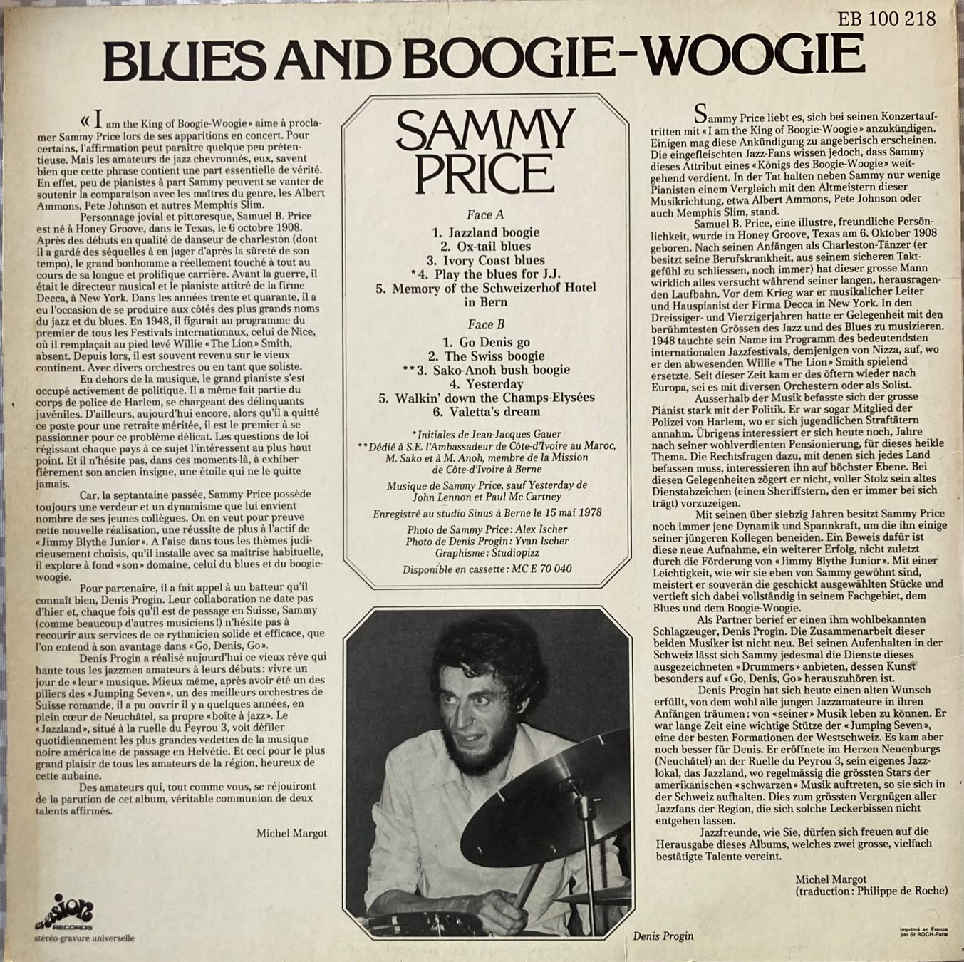 Dischi in vinile: SAMMY PRICE - BLUES AND BOOGIE WOOGIE – Usato da Poliez-Pittet venduto da Newtown-Records 1
