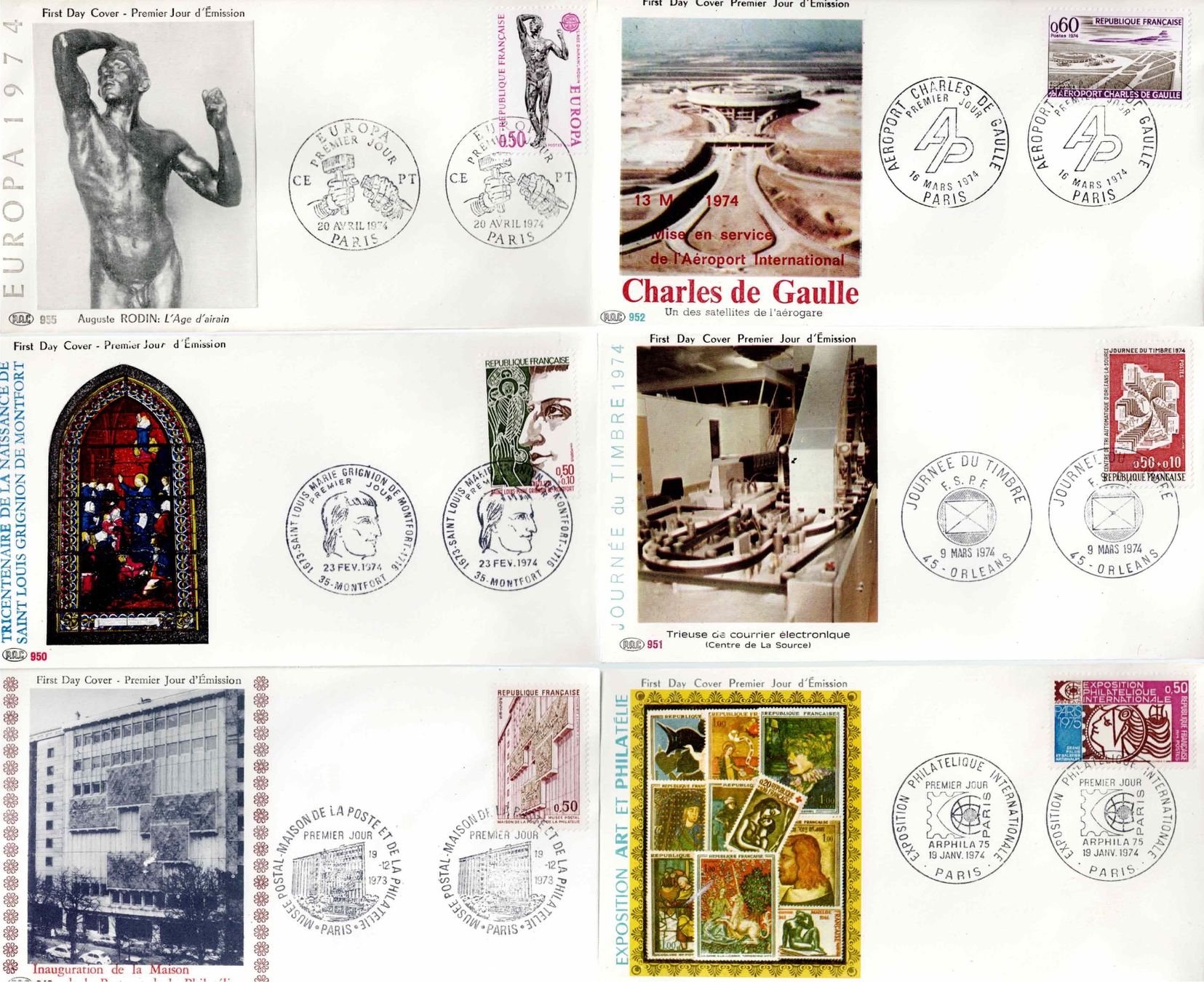 Tutti i francobolli: 6 Stück FDC Frankreich – Usato da Koblenz venduto da Markenhimmel