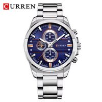 ⌚ Herrenuhr Armbanduhr Quarzuhr Blau Edelstahl Sport NEU