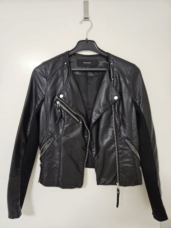 Schwarze Kunstlederjacke von Vero Moda, Grösse S
