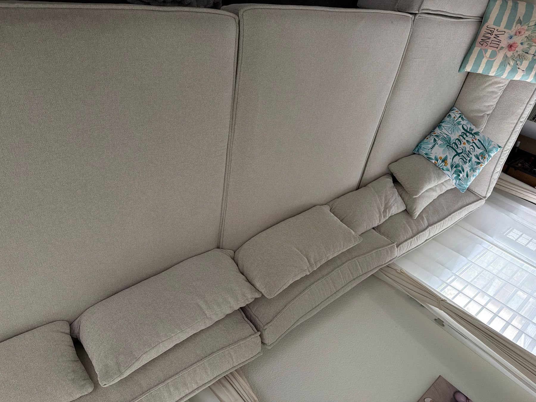 Divani: Moderne Wohnlandschaft Ecksofa beige Stoff – Nuovo (secondo la descrizione) da Lauerz venduto da ant_5h95 9