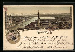 Litho Zürich, Teilansicht mit Kirche