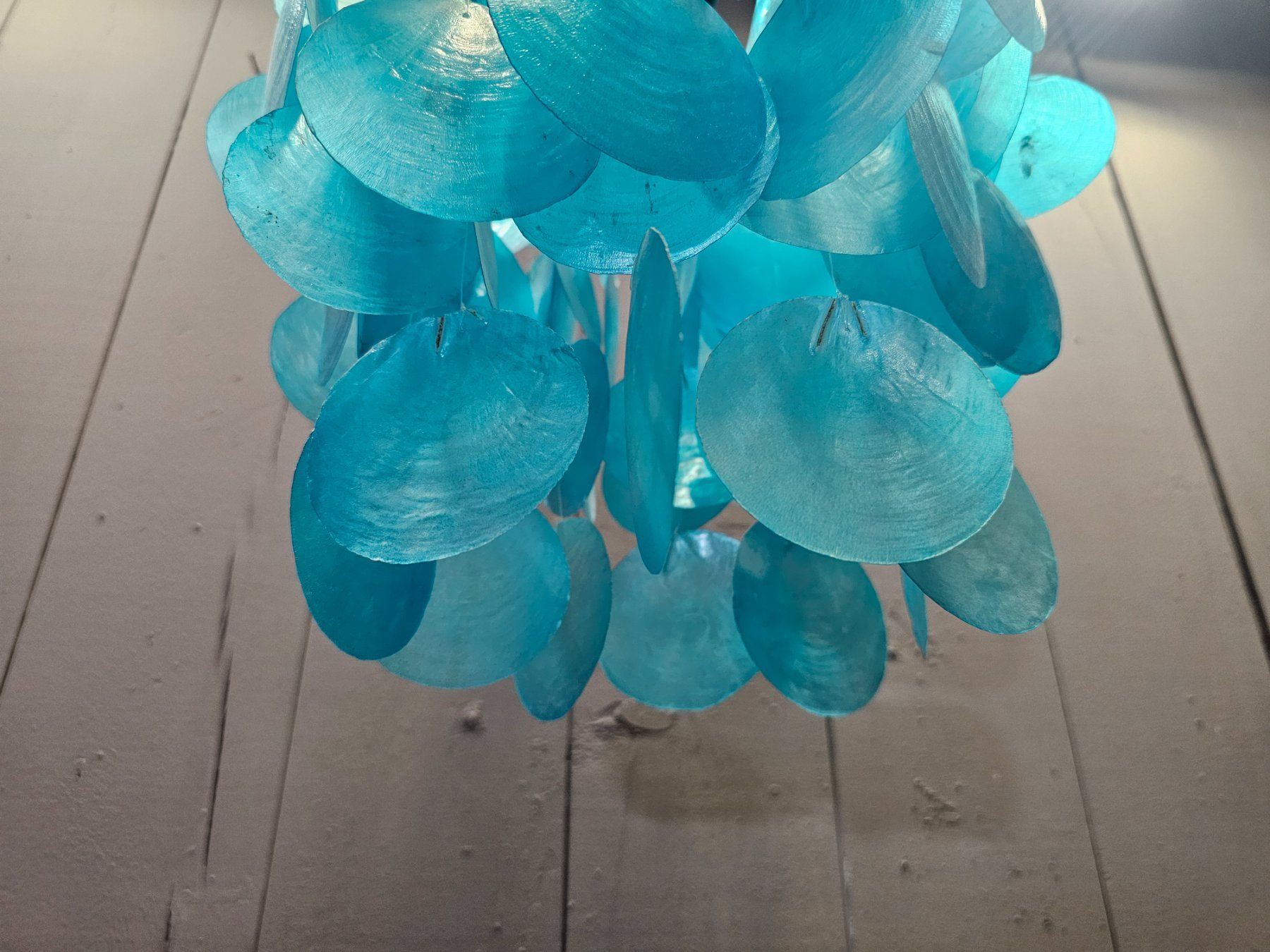 Lustres & lampes de plafonds: Perlmutt - Shell Hängelampe Hängeleuchte Pendelleuchte blau – D'occasion à Nottwil par Wondewa-Shop 7
