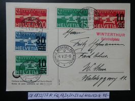 CH 1932/37 Nr. F16,17,20,21+23 auf toller Karte