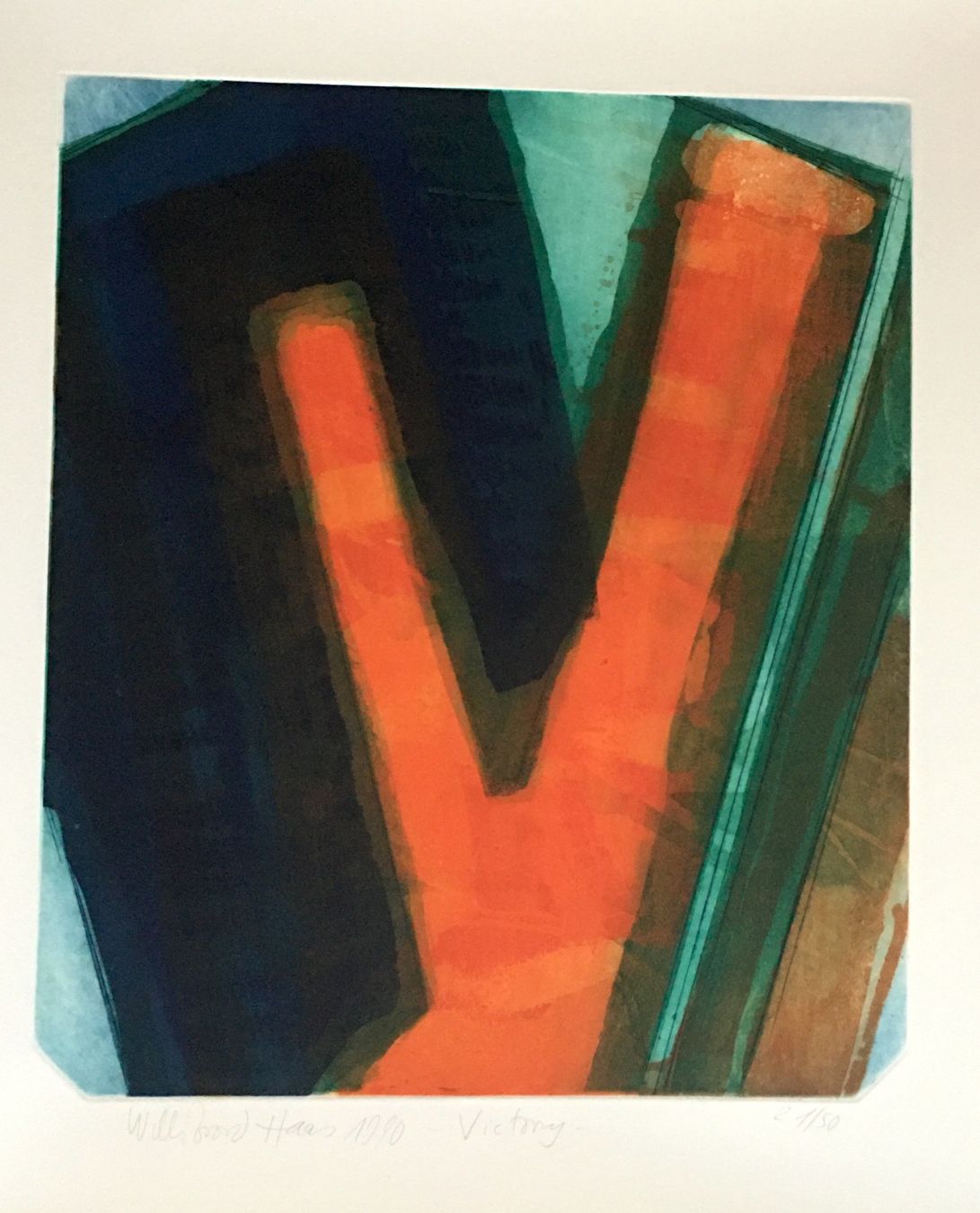 Dipinti: Willibrord Haas  "Victory"  Farbradierung – Usato da Nennigkofen venduto da waltraub 1