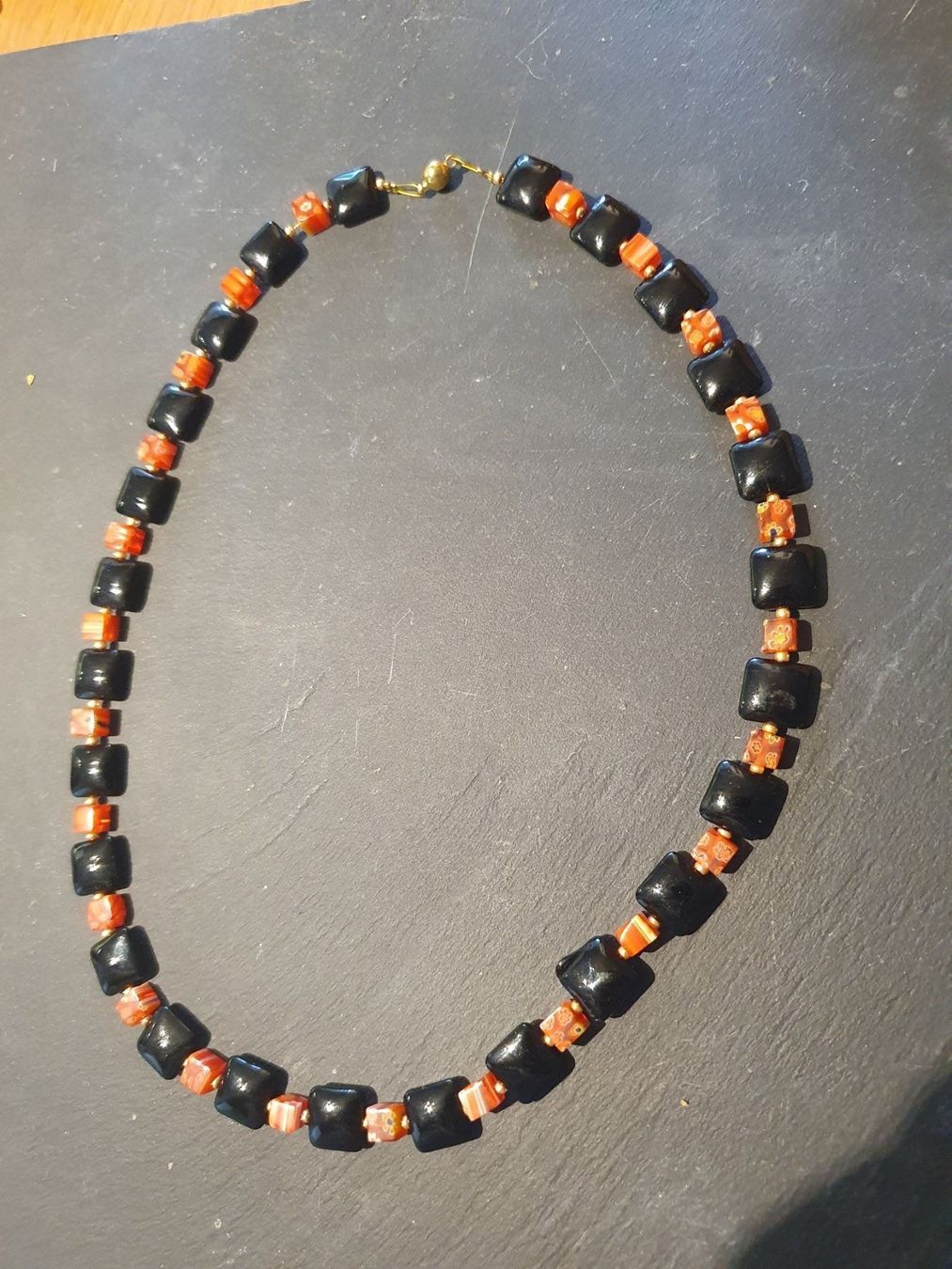 Catenine: Onyx-Glasperlen Halskette – Nuovo (secondo la descrizione) da Aarberg venduto da Fischkeller