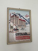 Affiche Gstaad Royal Hotel Suisse Vintage encadré