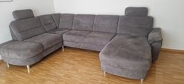 Ecksofa mit Bettfunktion und Stauraum dunkelgrau