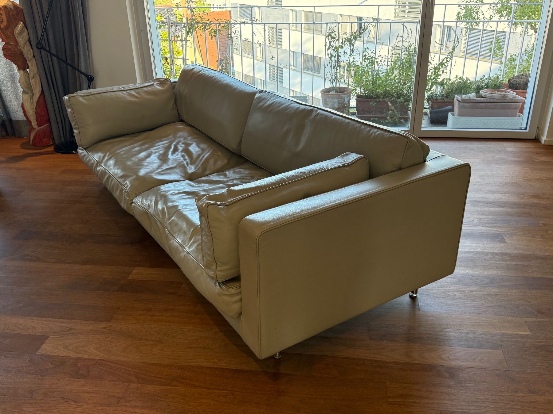Flexform Sofas: Flexform Ledersofa, gebraucht in gutem Zustand, hellgrau – D'occasion à Zürich par Les2202 3