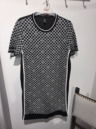Marc Cain Kleid schwarz weiss Muster Grösse N5