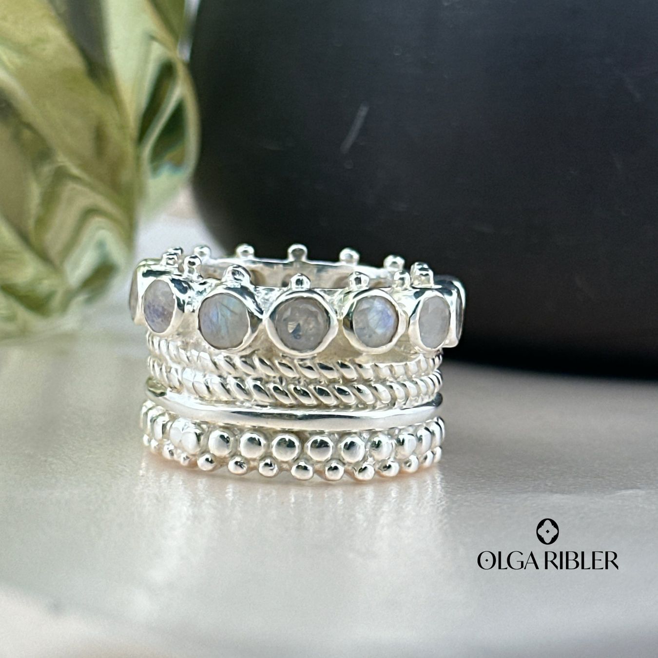 Olga Ribler Ringe: Mondstein Ring Sterling Silber Ringgrösse 56 – Neu (gemäss Beschreibung) aus Luzern von Schmuckoutlet 3