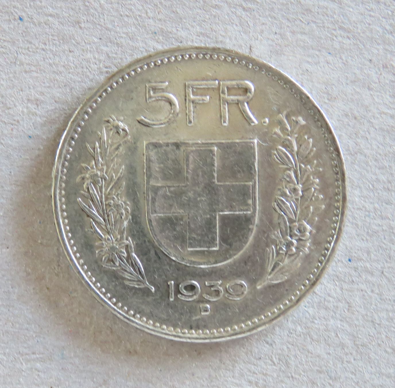 Alle Münzen: 5.- Fr.  1939, Silber – Gebraucht aus Kreuzlingen von Koi4