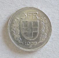 5.- Fr.  1939, Silber
