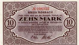 Mosbach 10 Mark 01.02.1919 VZ++-UNZ