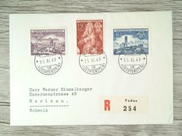 TR01 Enveloppe  + Timbre Liechtenstein 1949