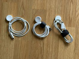 3× Apple Watch Ladekabel 1 m – USB-A & USB-C