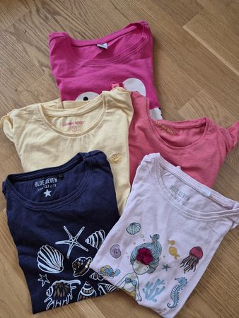 Mädchen T-Shirts 5er Pack Grösse 122/7 Jahre versch Farben