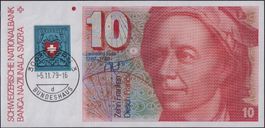 1979, 10 Franken, Banknote "Leonhard Euler", bankfrisch !