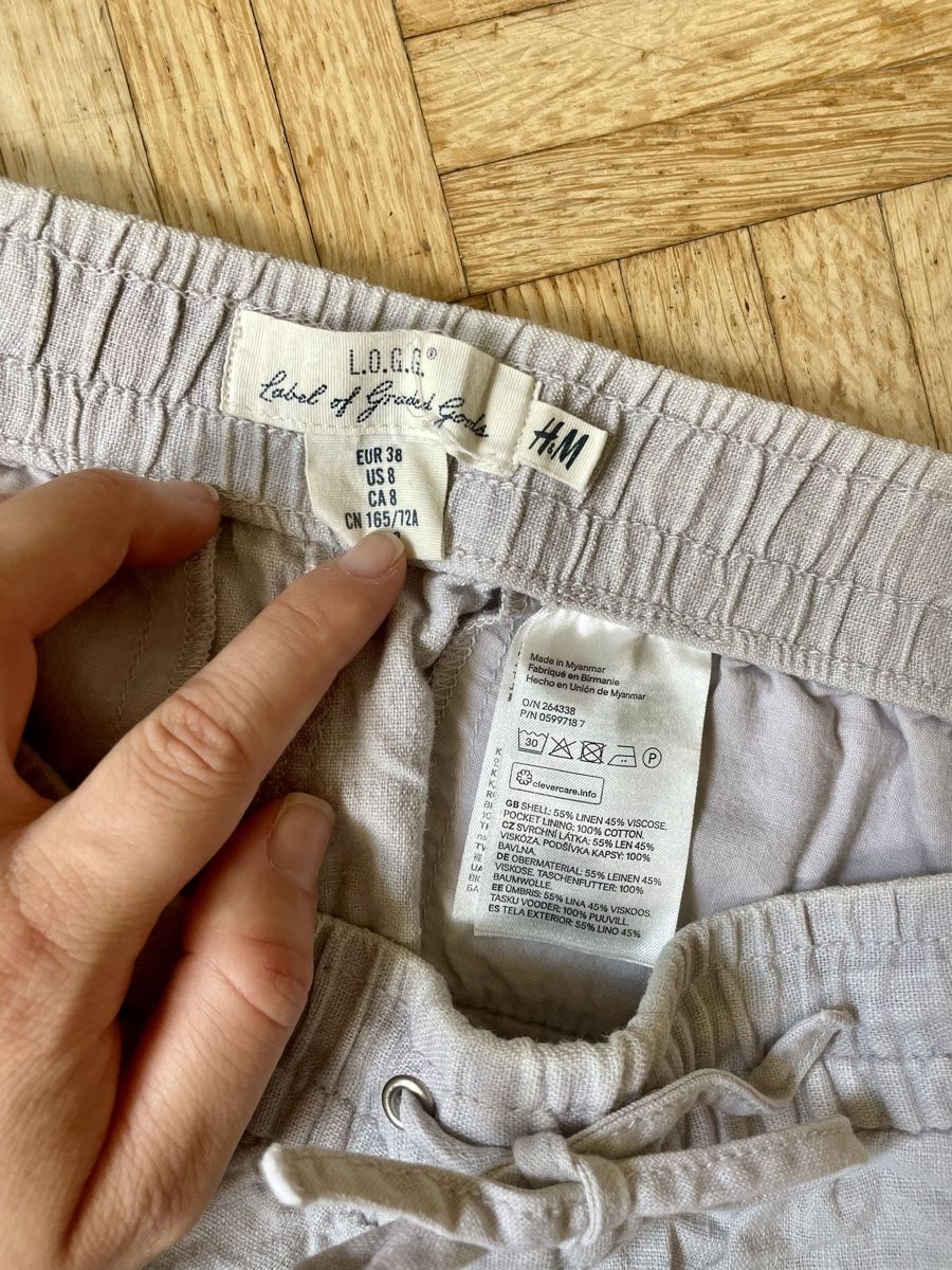 H&M Pantaloni: Leichte Shorts aus Leinen, Grösse 38, hellgrau/hellbeige – Usato da Zürich venduto da Carlajimena 4