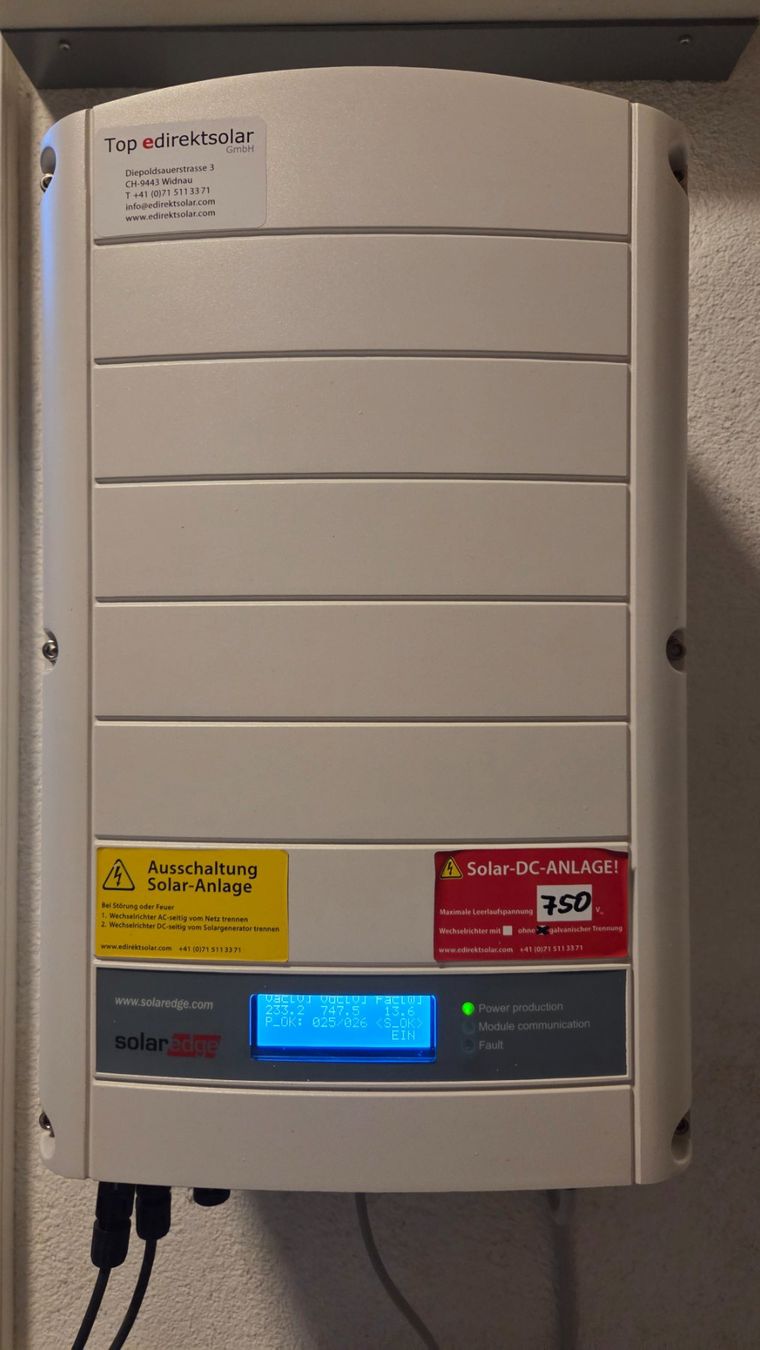 SolarEdge Inverter: SolarEdge SE7K – Usato da Wiesendangen venduto da Wirellek