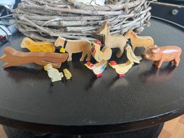 Holztiere Bauernhoftiere Holzspielzeug Tiere Bauernhof