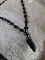 Onyx modische Herren Halskette Schwarz, ca. 60 cm