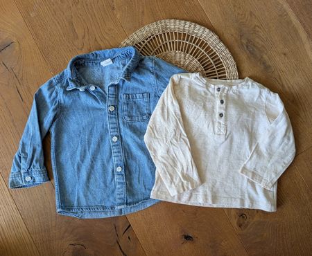 74 Set Baby Neutral Jeanshemd Shirt