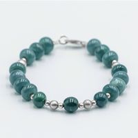 Armband mit Jade und Silberkugeln