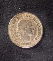 Pièce 1908 (B)   0.10 centimes Suisse CHF, état ss/vz