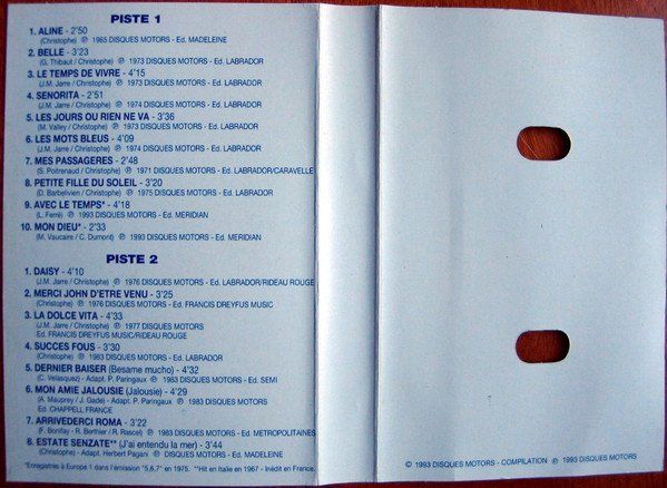 Cassettes audio: Cassette CHRISTOPHE - CHANSONS – D'occasion à PORRENTRTUY par RABAIS_SPORT 2