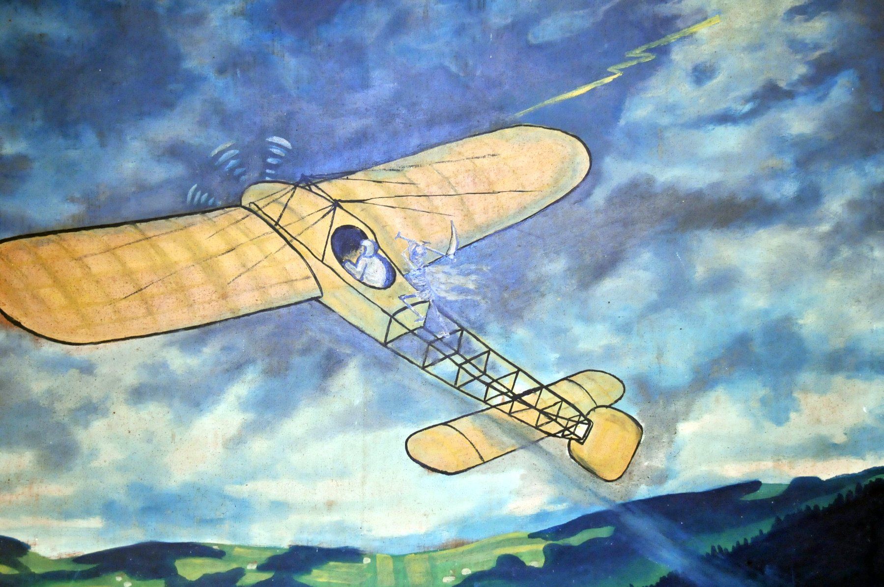 Gemälde: Ölgemälde "Der Sensenmann ist bei jedem Flug dabei" – Gebraucht aus Aarburg von aar_vx9z 1
