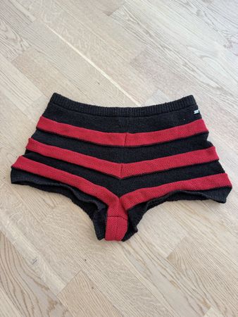 gestreifte Hose Braun/Rot Grösse S