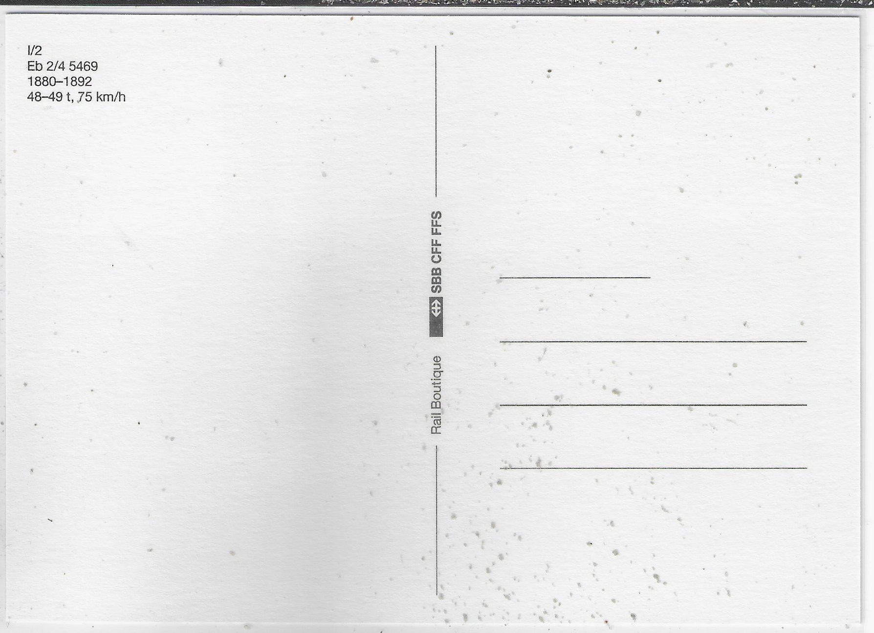 Cartoline postali: SBB - Eb 2/4 5469 - Dampflok – Usato da Ettingen venduto da Kartenplanet 1