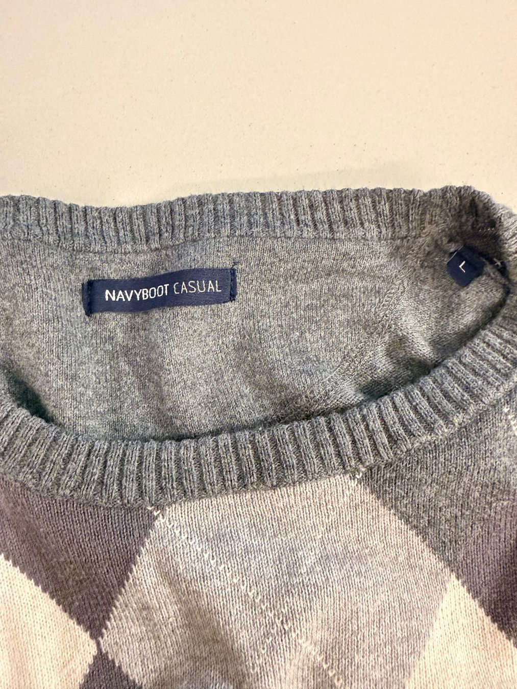 Navyboot Maglioni & Felpe: Navyboot Casual Pullover, Argyle Muster, Grösse L – Usato da Wollerau venduto da falkenauge444 1