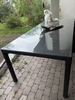 Gartentisch, Esstisch mit Glasplatte und 6 passende Stühle