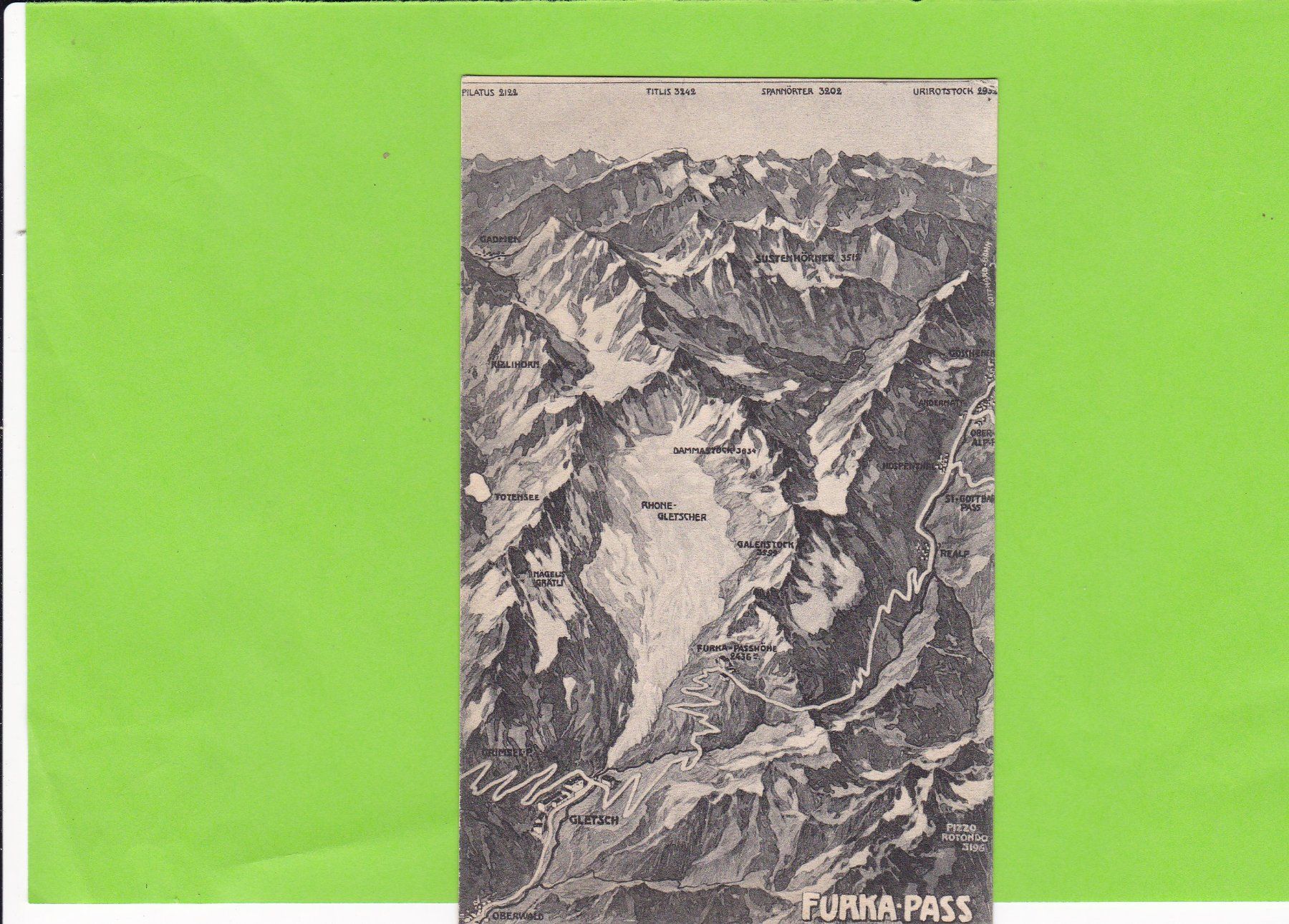 Cartoline postali: Panorama Furka-Pass – Usato da St. Peterzell venduto da neckertal