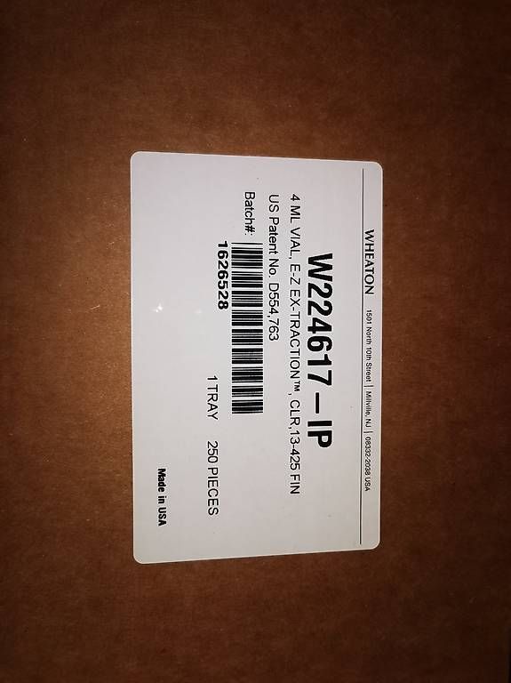 Carte collezionabili: Wheaton-vials-extraction-4ml-boites-3x250 – Usato da Genolier venduto da leo_m6fh
