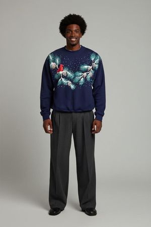 Tultex Weihnachts-Kardinal-Sweatshirt - Marineblau - Größe L