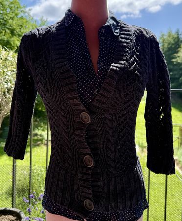 Blaue Esprit Bluse und Strickjacke XS/164