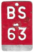 Velonummer Basel Stadt 1963 BS 63