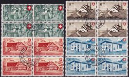 1946 Pro Patria Nr. B30-33 Viererbl.-Serie, GOLDSWIL 10.Vlll