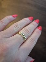 Gothic Totenkopf Ring vergoldet, verstellbare Grösse
