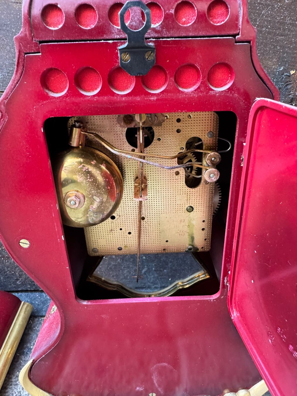 Orologi da terra & Orologi da parete: Superbe pendule neuchâteloise DuChateau rouge/ dorée – Usato da Erde venduto da CBarts 5