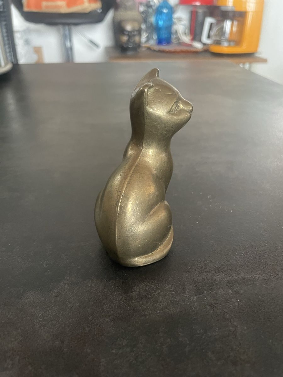 Statuette: Ancienne Figurine Chat en Laiton – Usato da Vallamand venduto da Bricbracbroc82 3