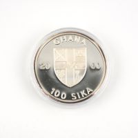 Silbermünze 100 Sika Ghana
