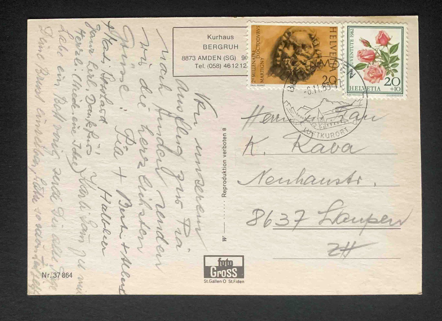 Cartoline postali: AK Kurhaus Bergruh Amden – Usato da Goldau venduto da artelier1 1