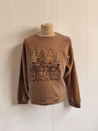 🌲Weihnachtspullover mit Tannenbaum Motiv, Gr. S