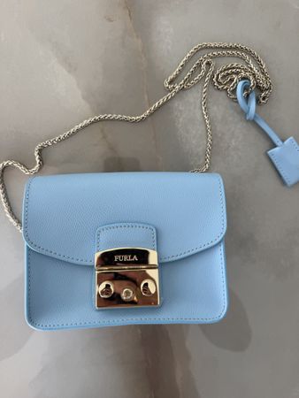 Furla Metropolis Mini Tasche hellblau guter Zustand