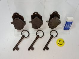 3 Möbel Schlösser mit Schlüssel, DM1.5cm, DLS (LOT3024#MBS3)